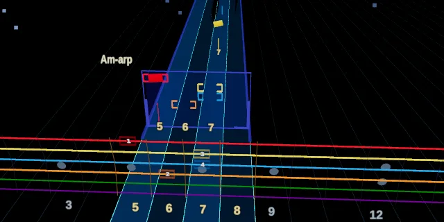 Arpeggio (hand shape) notation on the highway